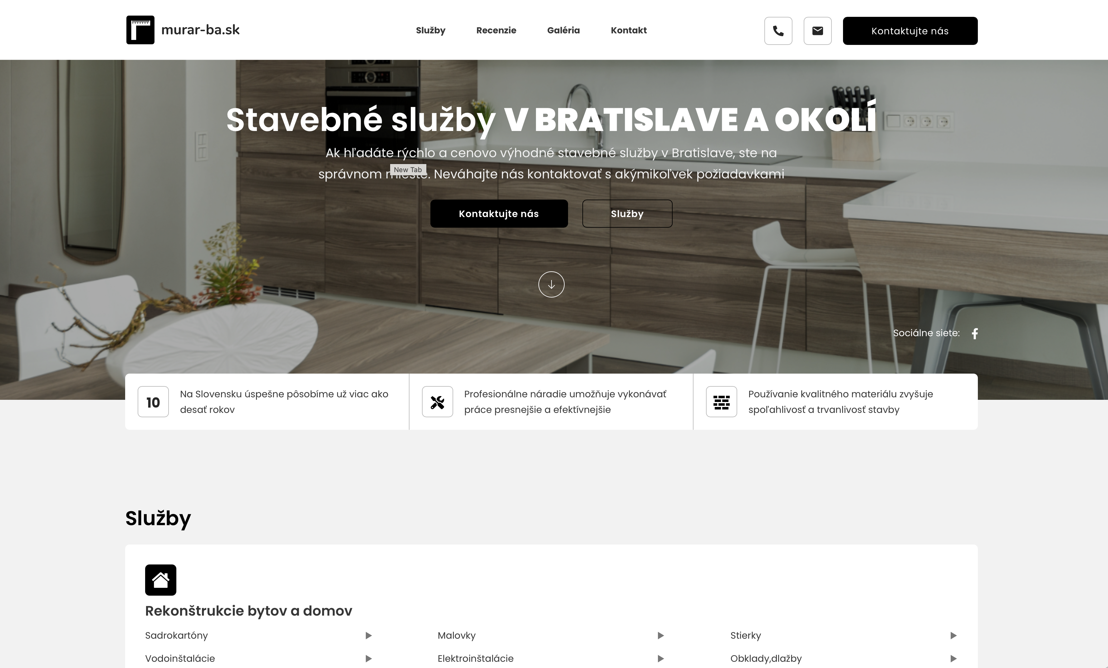 Náhľad webu Murar BA